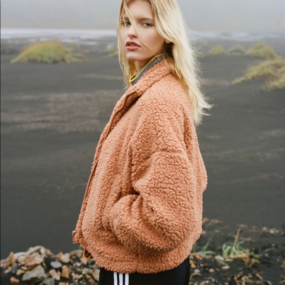 urban outfitters drawstring teddy jacket